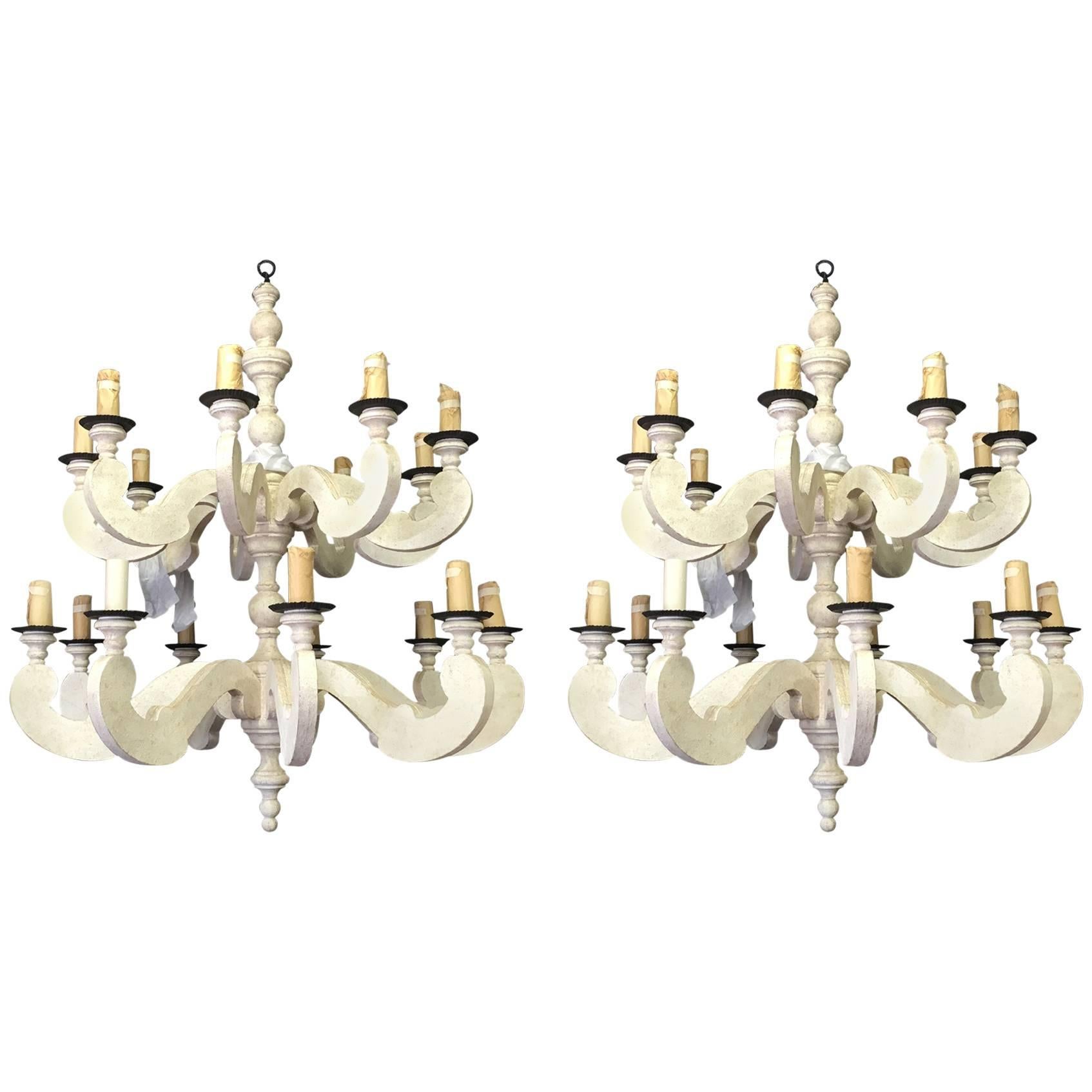 Pair of Paul Ferrante Country Chandeliers