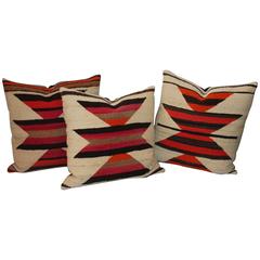 Group of Geometric Navajo Indian Weaving Pillows