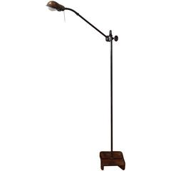 Vintage Industrial Extended Gooseneck Floor Lamp with Tray Base