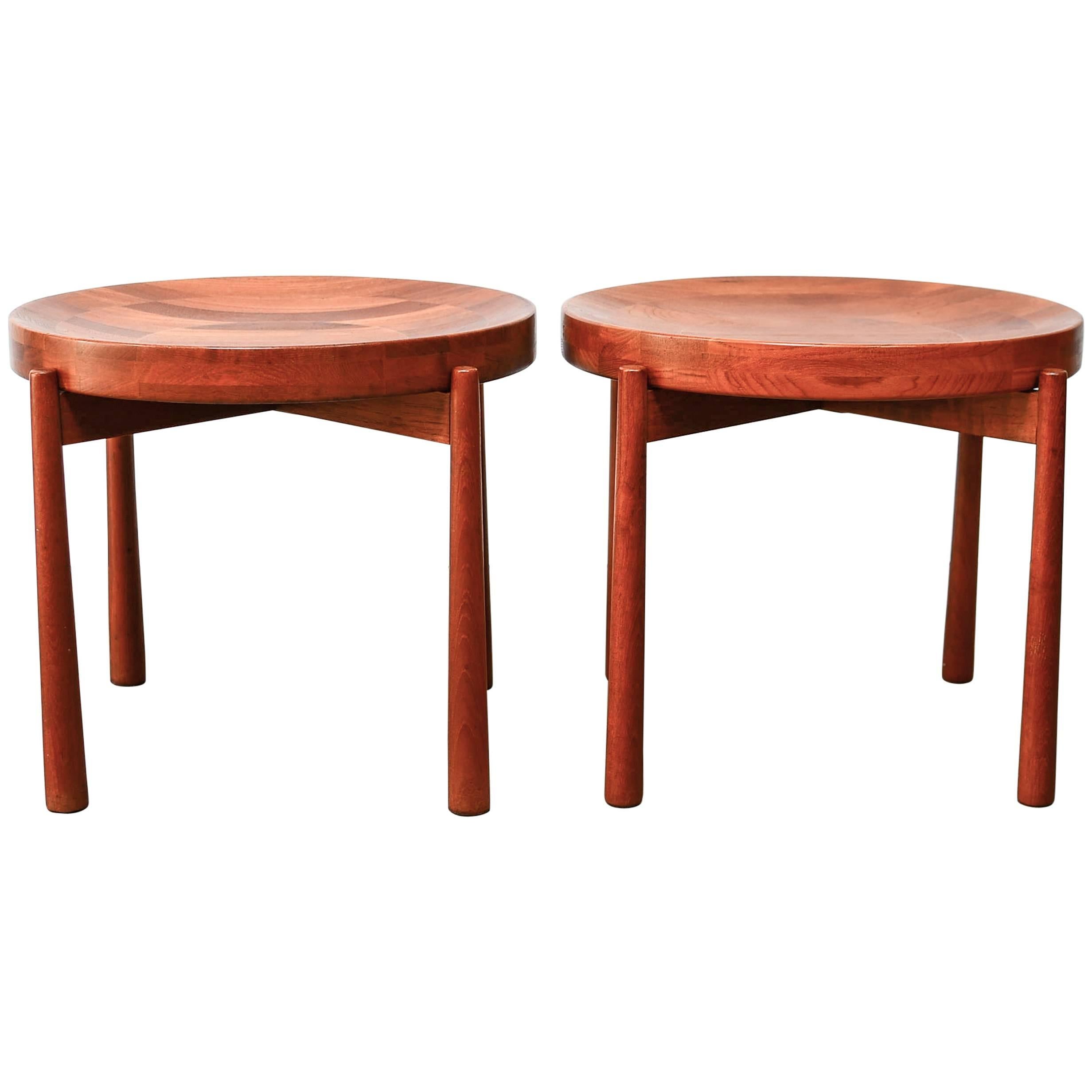 Solid Teak Side Tables in the style of Jens Quistgaard for Dux For Sale