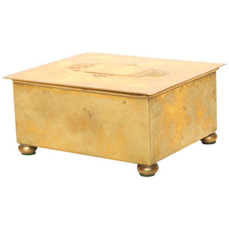 Mid-Century Modern WMF Hand-Hammered Brass Box