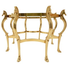 Mid-Century Brass Cheval  Horse Dining Table Attributed to Maison Jansen 