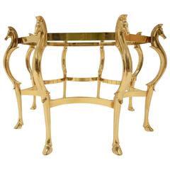 Mid-20th Century Brass Octagon Cheval Dining Table Attributed to Maison Jansen 12