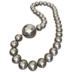 Oversized Stainless Steel Orb Necklace Sculpture 