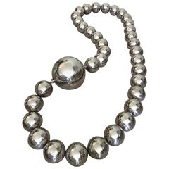 Oversized Stainless Steel Orb Necklace 1