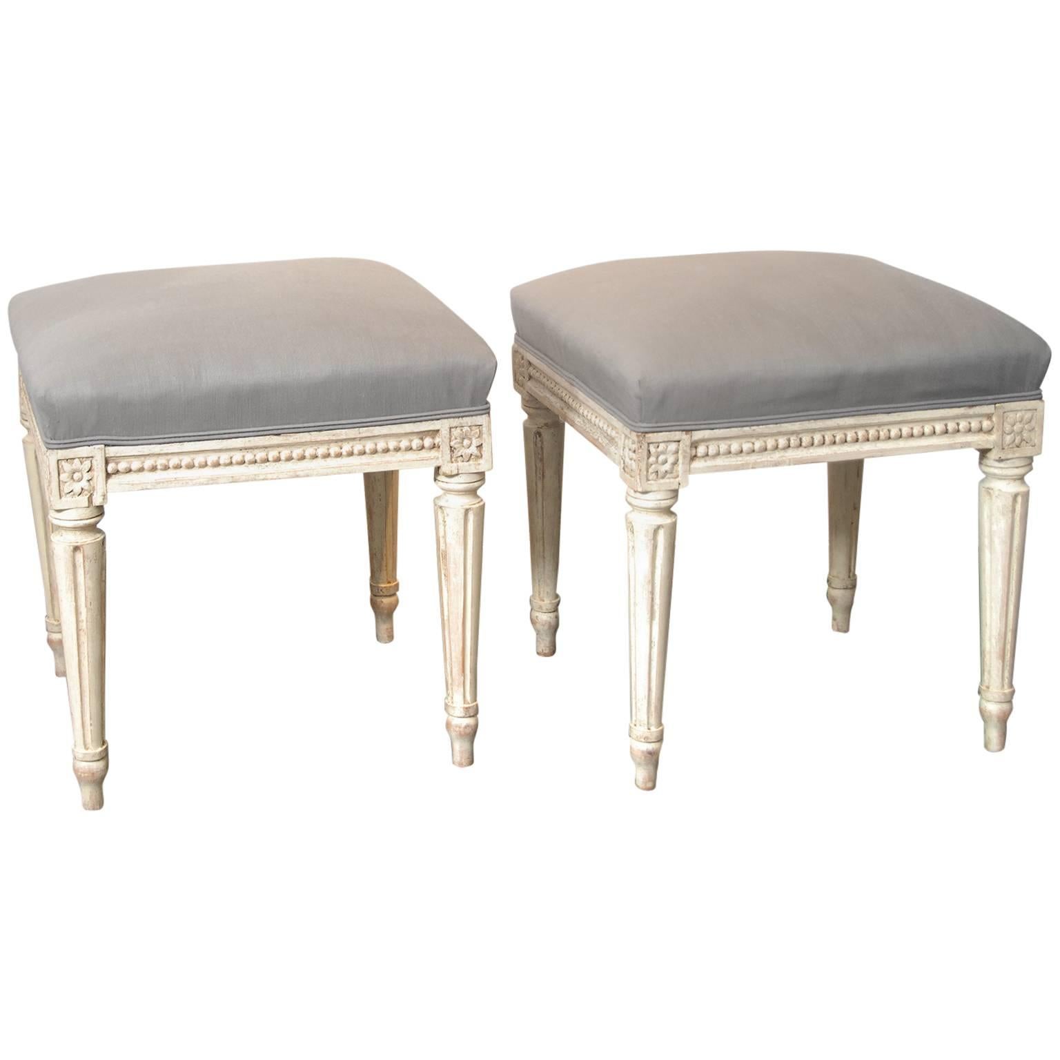 Pair of 18th Century Gustavian Stools For Sale