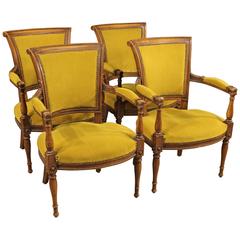 Antique 19th Century Group of French Armchairs in Directory Style