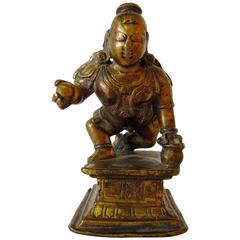Indian Bronze Figure of Baby Krishna