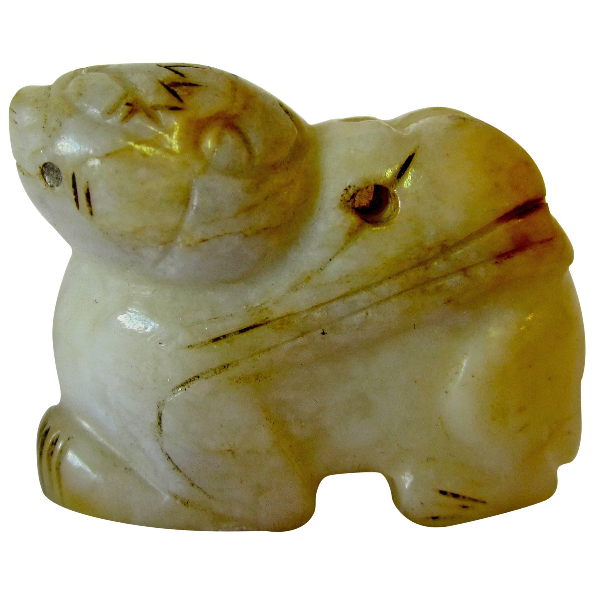 Small Jade Figure of a Foo Dog For Sale