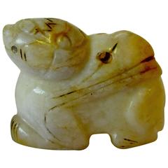 Antique Small Jade Figure of a Foo Dog