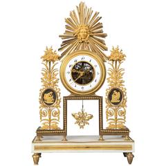 Louis XVI Clock in Gilded Bronze
