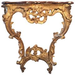 Louis-XV-period Giltwood Console Table