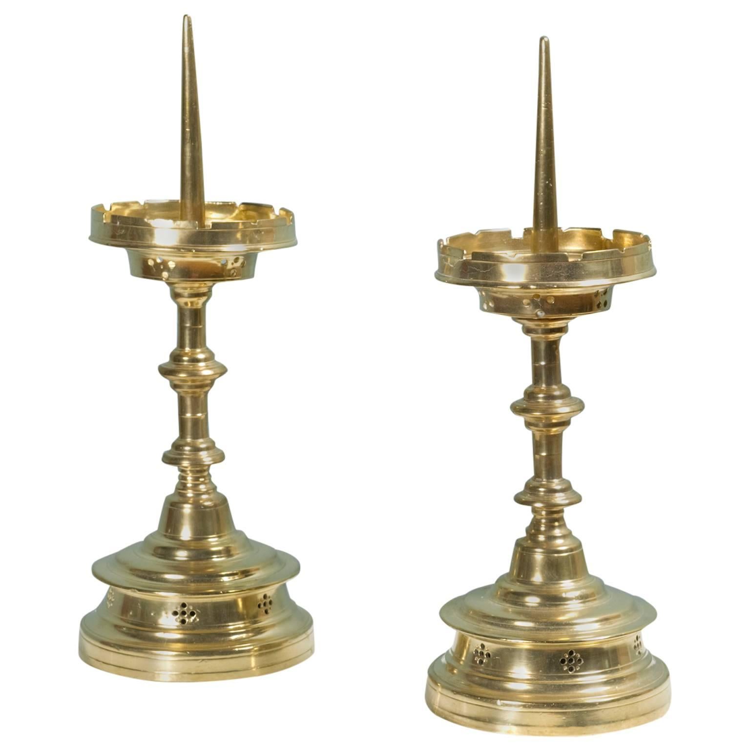 Pair of 15th Century Gothic Candlesticks For Sale