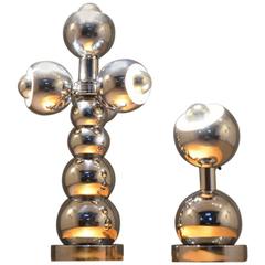 Pair of Chrome American 1960s-1970s Lamps 7