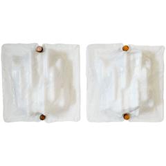 Pair of Sconces by Toni Zuccheri for Venini, Murano, Italy