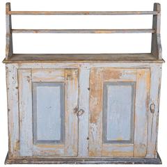 Antique Primitive 18th Century Narrow Swedish Buffet Cabinet with Shelf 8