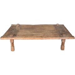 Very Large Antique 19th Century Rustic Teak Coffee Table