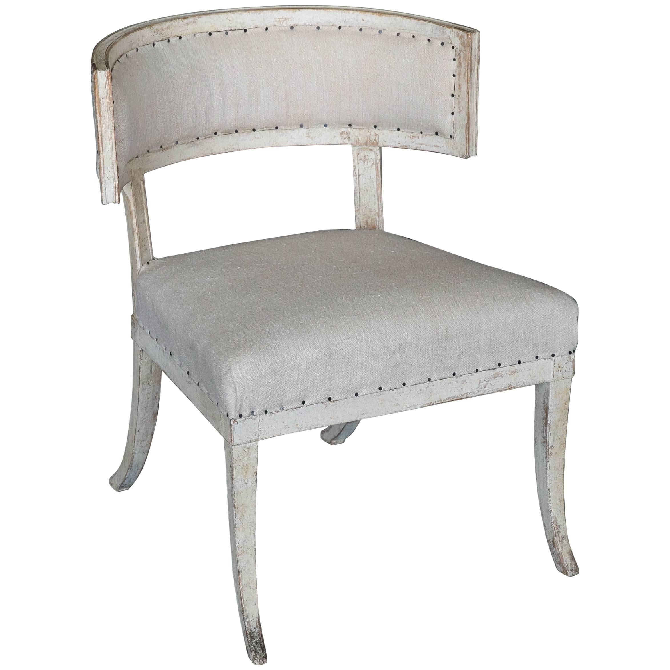 Grande chaise Klismos gustavienne ancienne du 18ème siècle