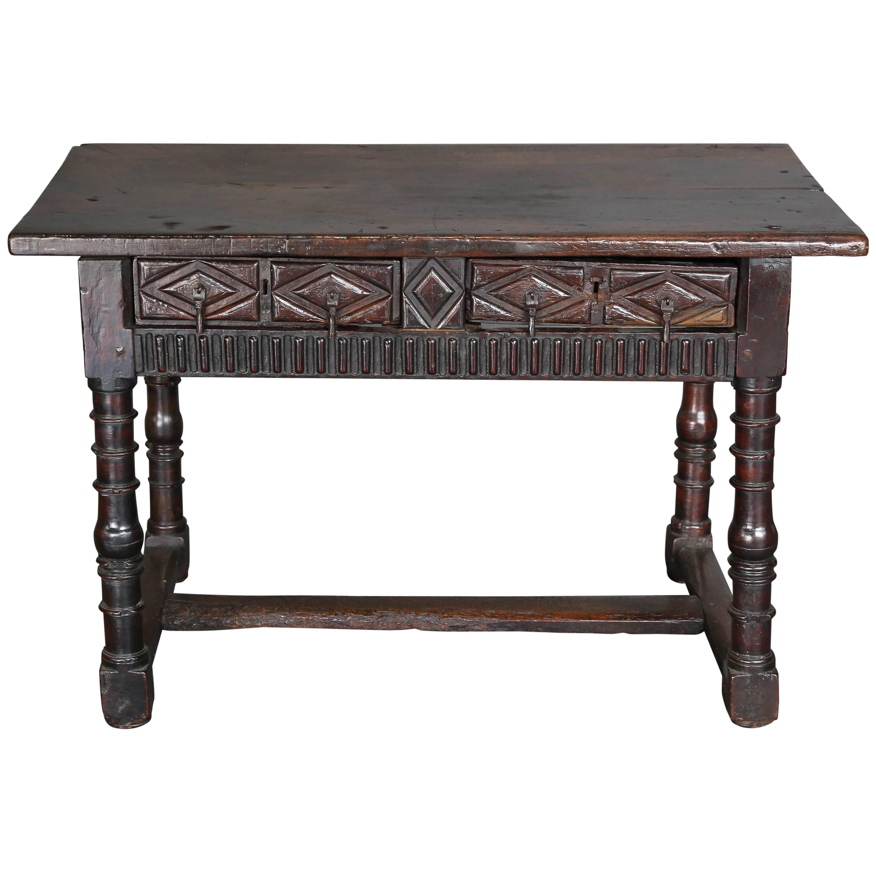 Antique 18th Century Spanish Console Table For Sale