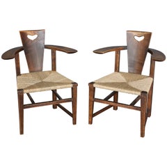 Vintage 19th Century Ash Abingwood Chairs by George Walton