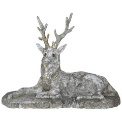 19th Century Cast Stone Majestic Deer