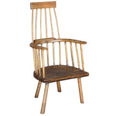 Antique chaise primitive d'art populaire du 18ème siècle du Pays de Galles