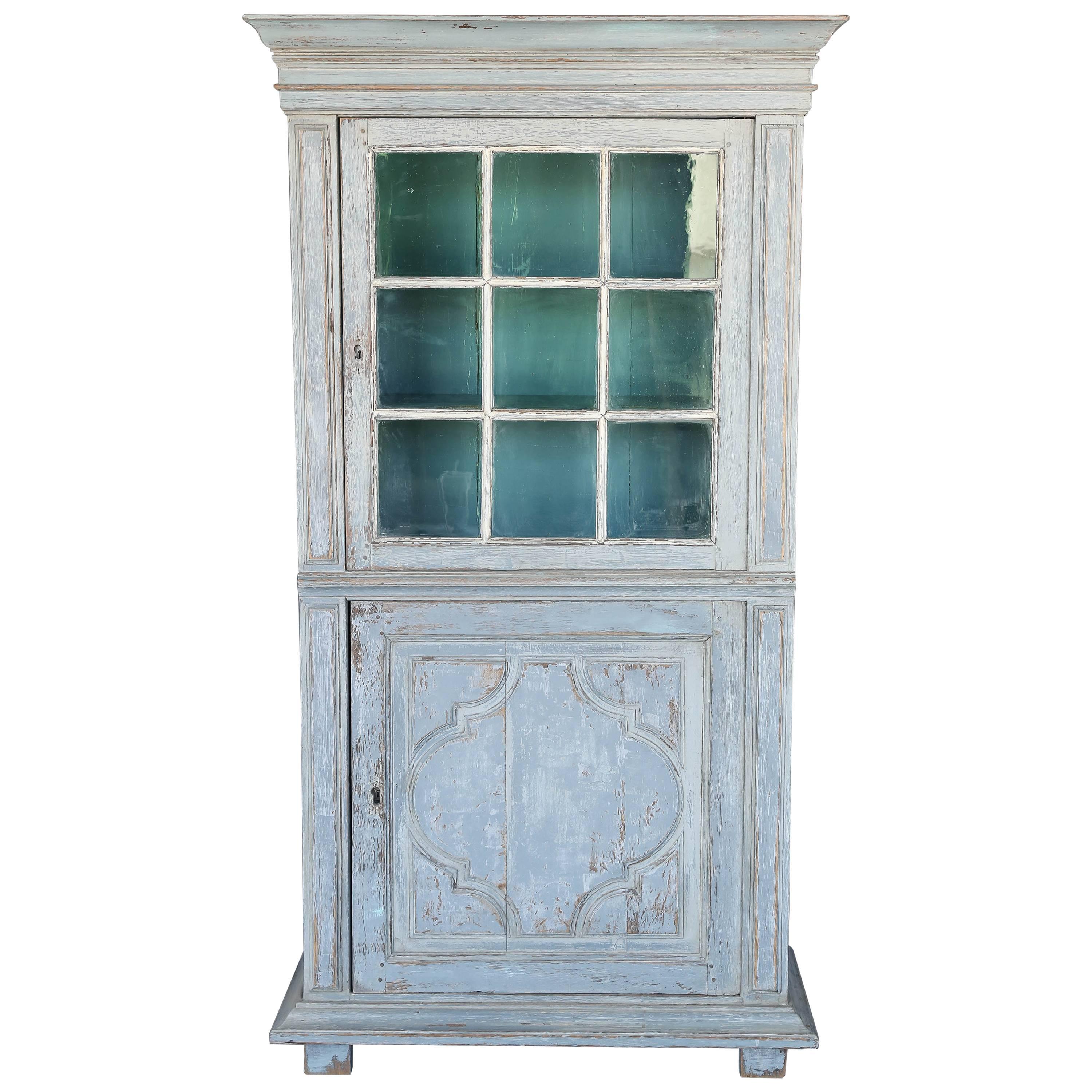 Antique Narrow 18th Century Painted Louis XV Cabinet