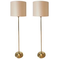 Pair of Brass Mid-20th Century Swedish Floor Lamps