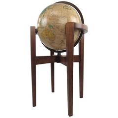 Vintage Heirloom Globe in Walnut Floor Stand by Replogle