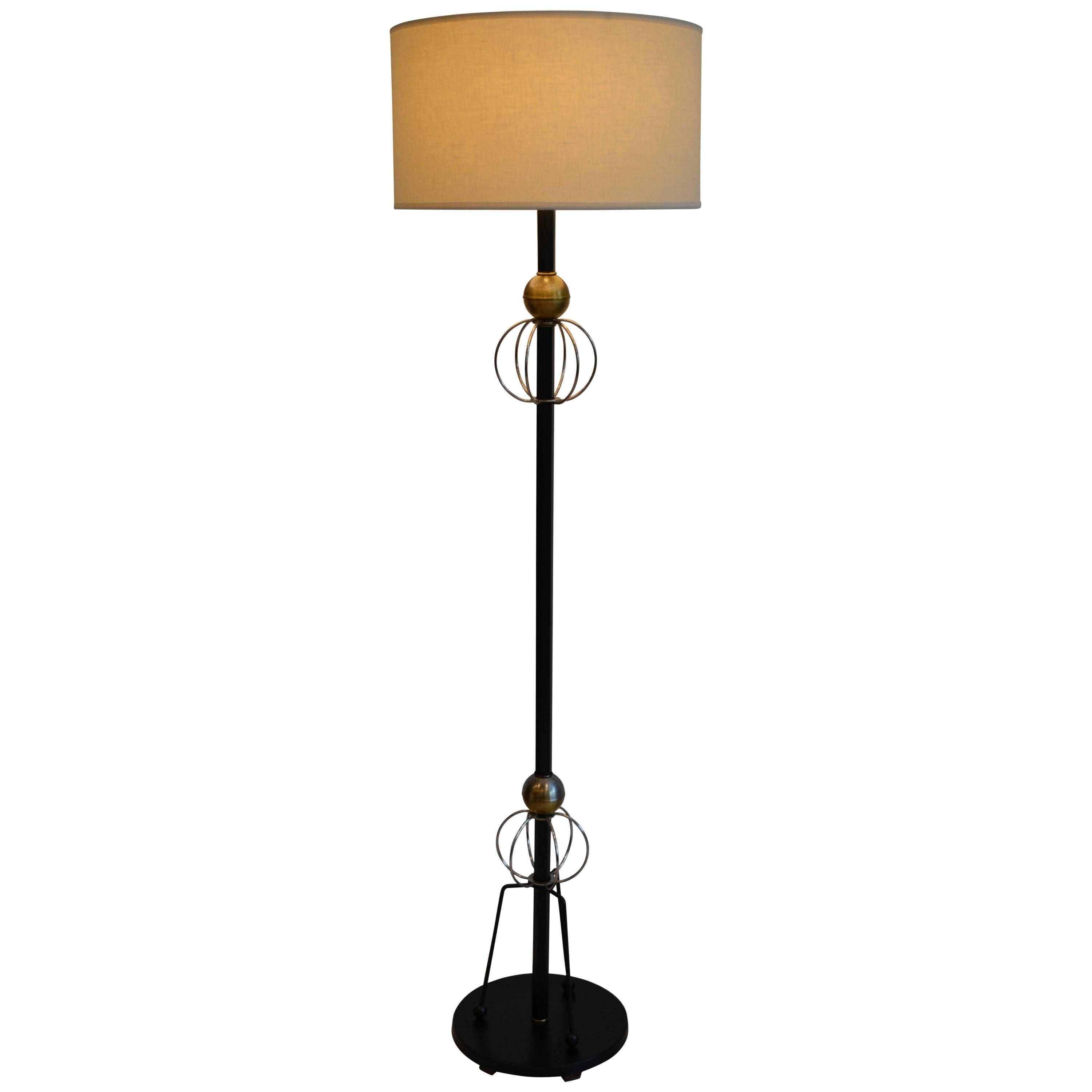 Mid Century Modern Atomic Age Floor Lamp in the Style of Gerald Thurston, 1950's For Sale