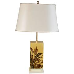 1960s Palm Leaf Ceramic Lamp