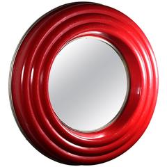 Large Red Convex Mirror