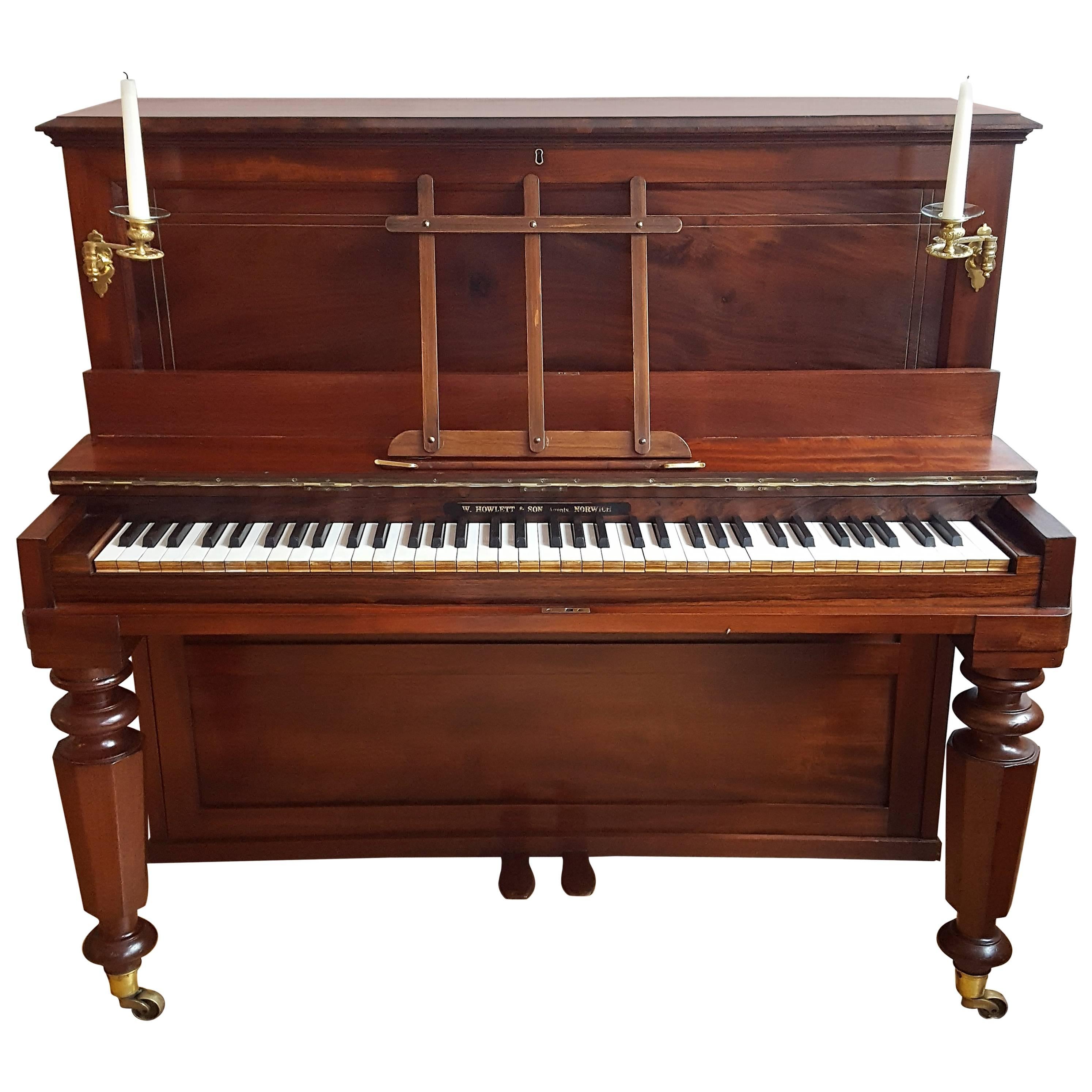 Early Broadwood Upright Piano Mahogany Bronzes Candlesticks Fortepiano For Sale