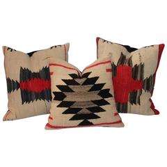 Group of Geometric Navajo Indian Weaving Pillows