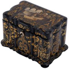 1850s Lacquered Tea Caddy