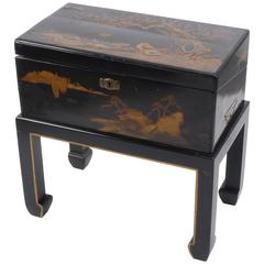 Japanese Lacquered Lap Desk on Stand