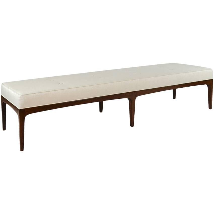 Extra Long Paul McCobb Style Bench in Linen For Sale at 1stDibs