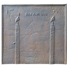 Antique 18th Century Fireback Pillars with Phrygian Cap