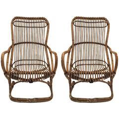 Pair of Armchairs, Bamboo, circa 1970, Italy
