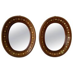 Pair of Inlaid Mirrors Frame in Moresque Style