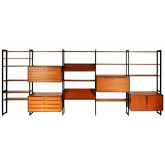 Vintage Wall System Cabinet by Ollie Borg for Asko, Finland, circa 1950