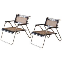 Rare Bauhaus Tubular Steel Armchair Pair by Erich Dieckmann, 1931