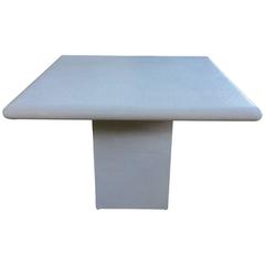 Karl Springer Style Linen Dining Table 9