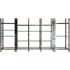 Very Sharp Looking High Quality Mixed-Metal Etageres or Wall Unit