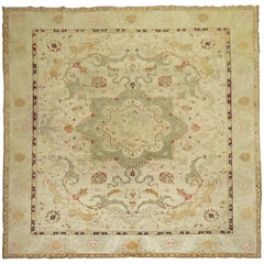 Antique Agra Indian Hunting Scene Carpet