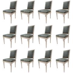 Set of 12 Chairs Louis XVI Style, France, 19th Century