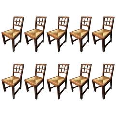 Set of Ten Side Chairs or Dining Chairs Attributed to Francis Jourdain