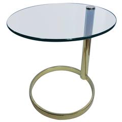 Tubular Brass and Glass Side Table by Pace Collection