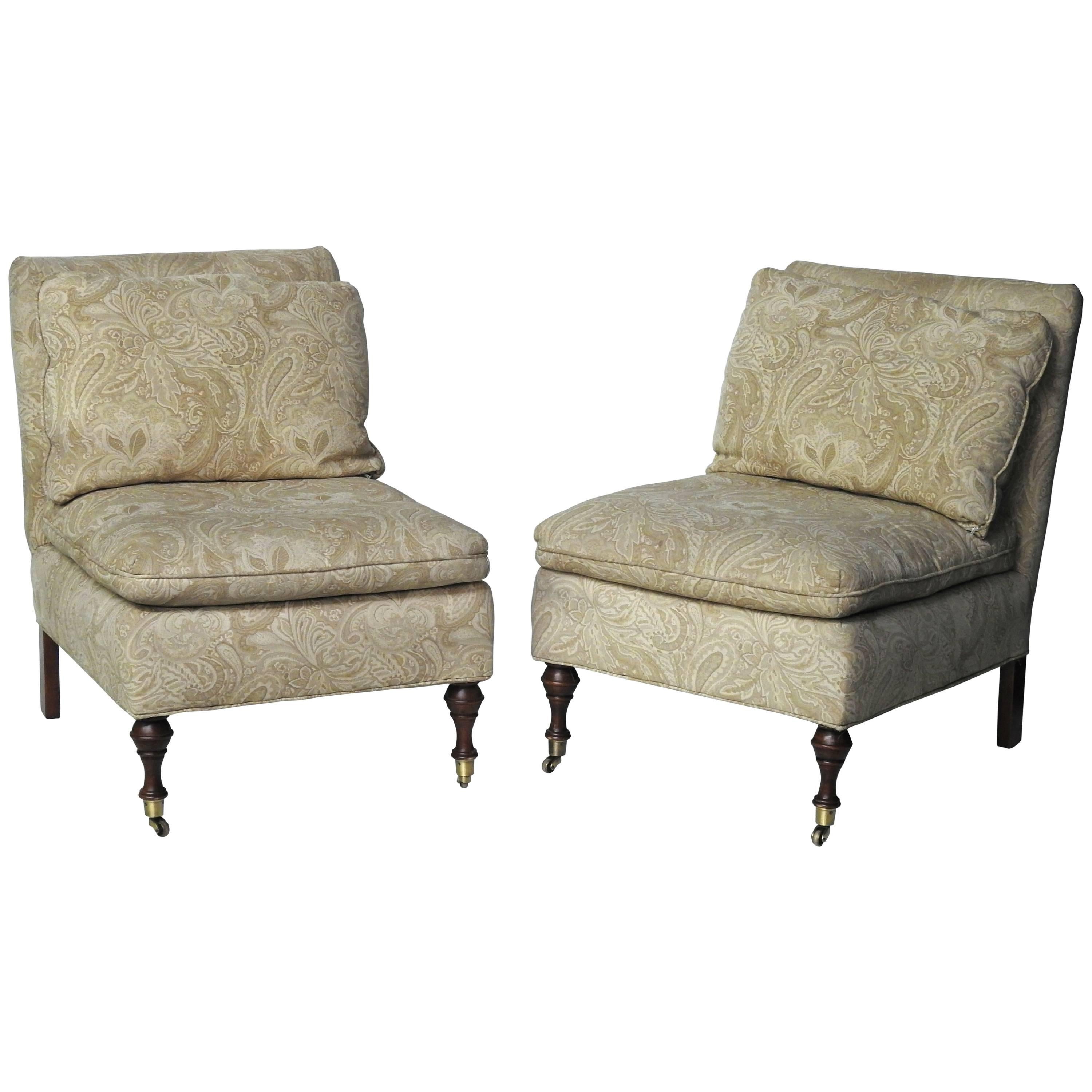 Pair of Regency Style Slipper Chairs