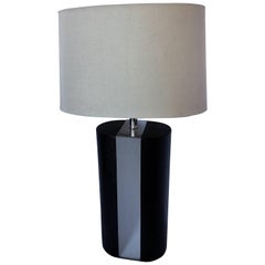 Karl Springer Style Linen Wrapped Chrome Lamp